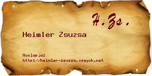 Heimler Zsuzsa névjegykártya